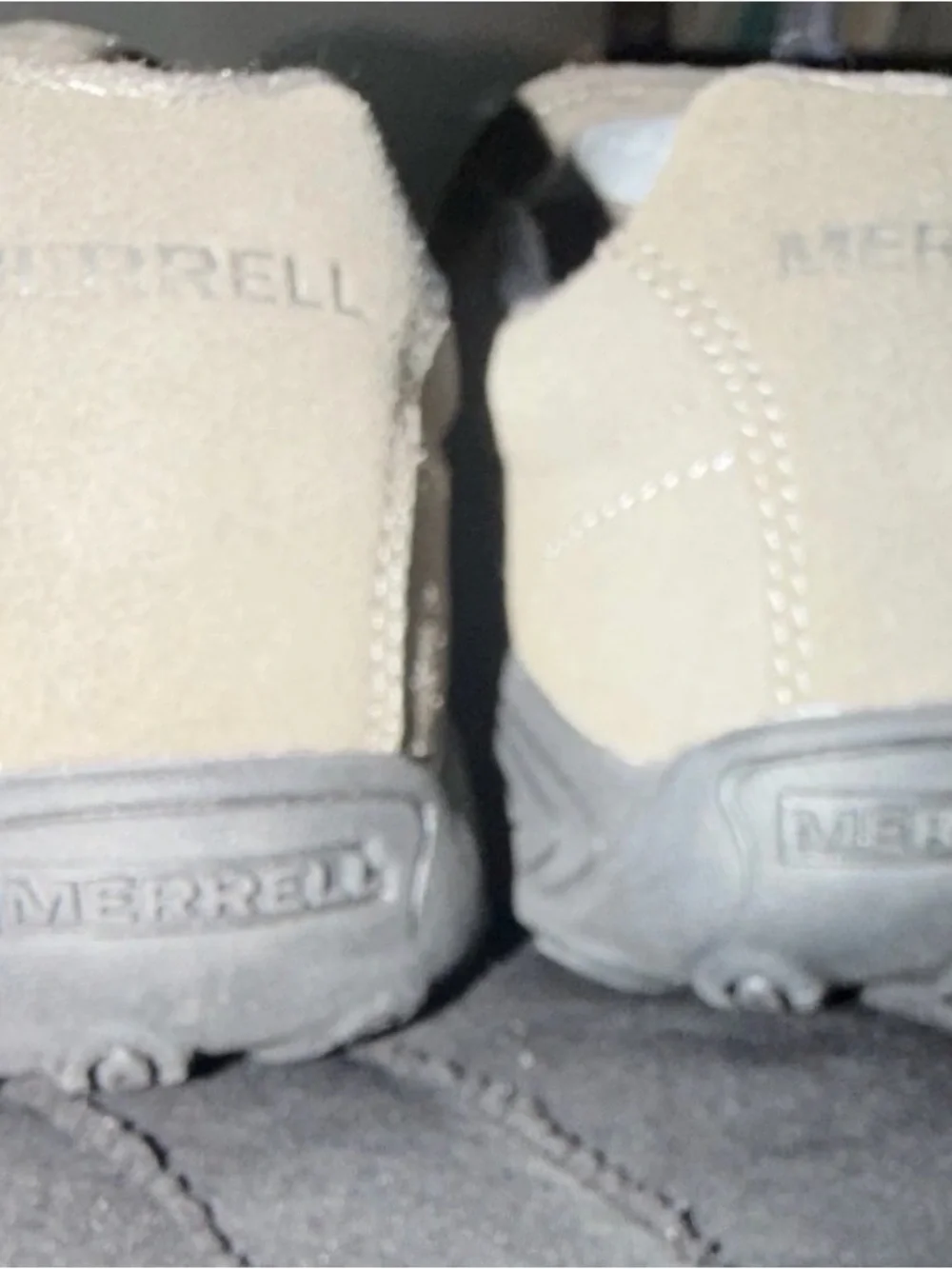 Merrell Men's Slip-On Suede Loafers in Light Beige